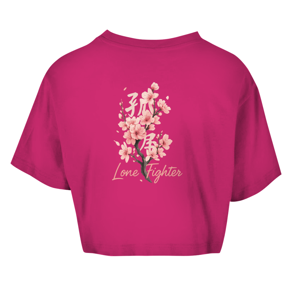 Damen Oversize Crop Top Cherry Blossom