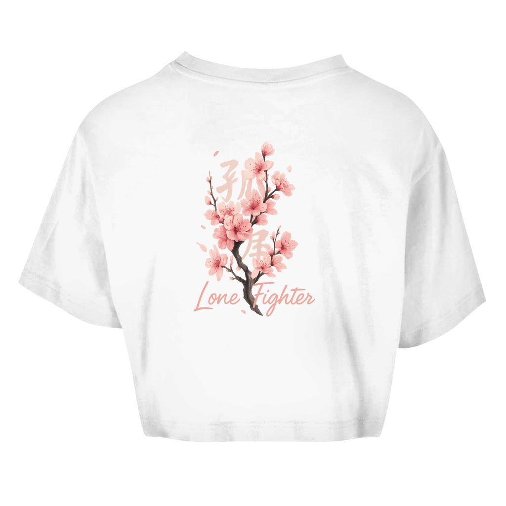 Damen Oversize Crop Top Cherry Blossom