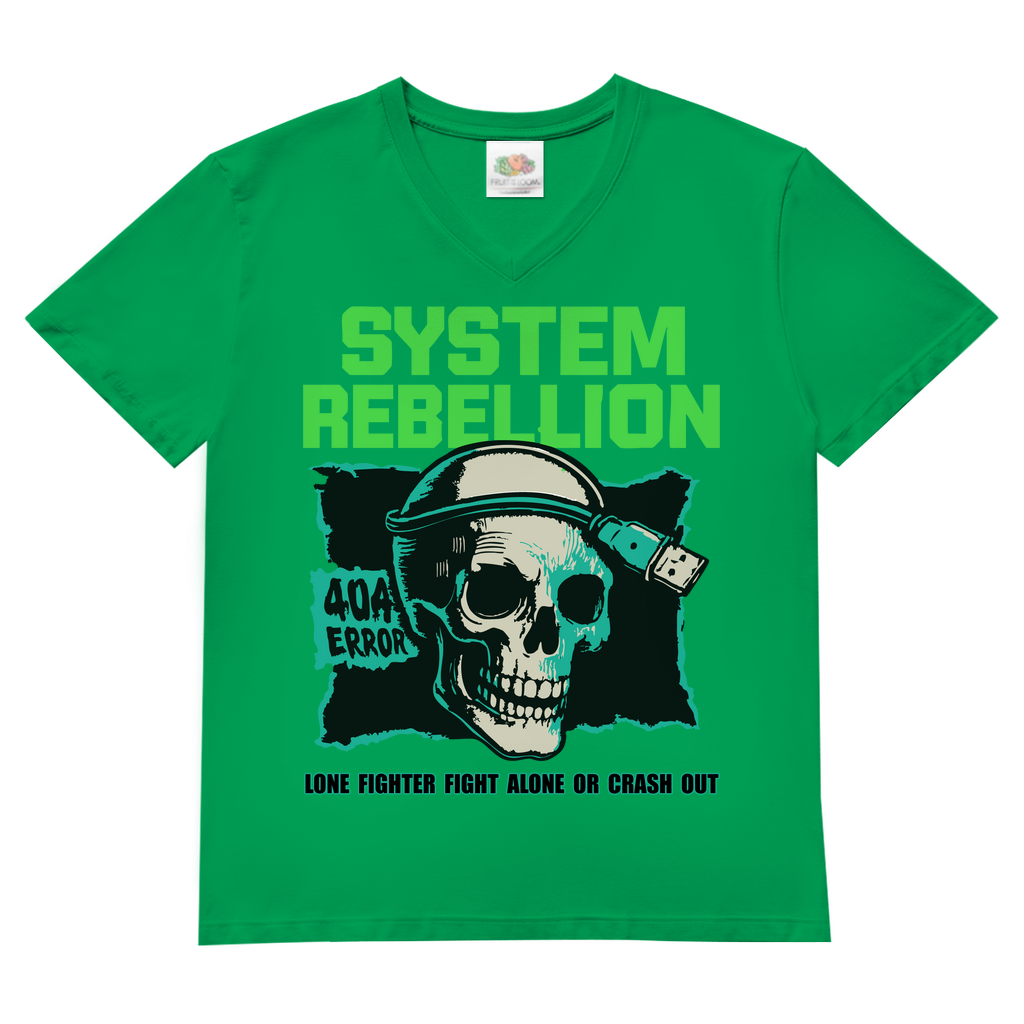 System Rebellion Herren Basic V-Neck T-Shirt