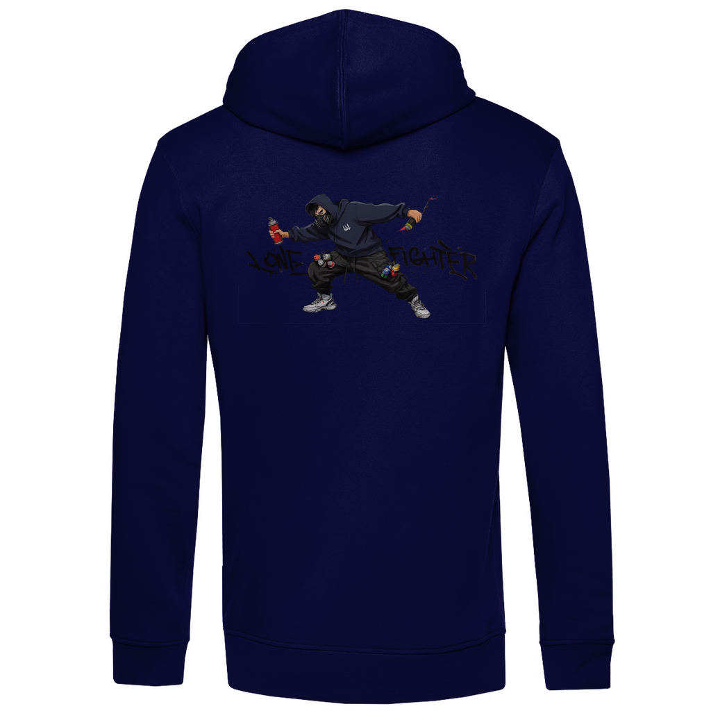 Herren Premium Bio Hoodie Spray Alone, Fight Alone