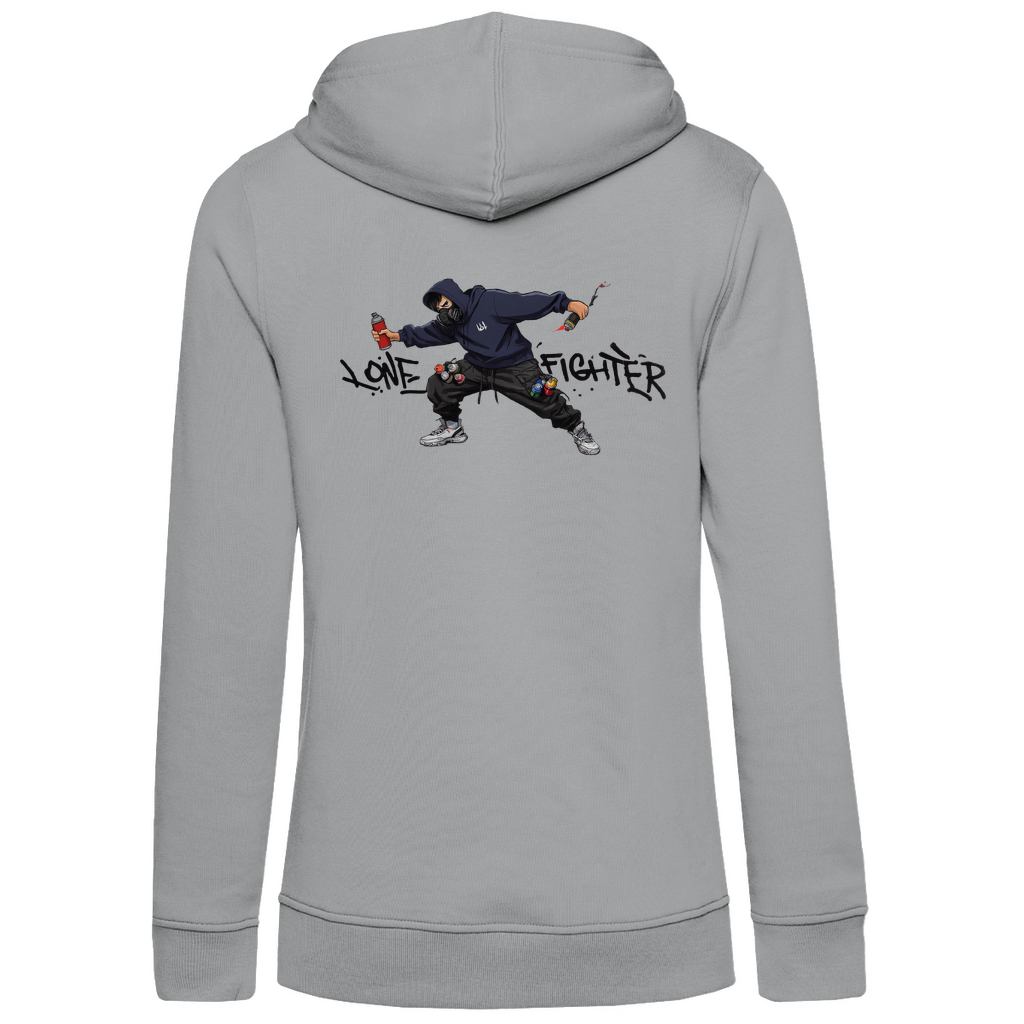 Damen Premium Bio Hoodie Spray Alone, Fight Alone