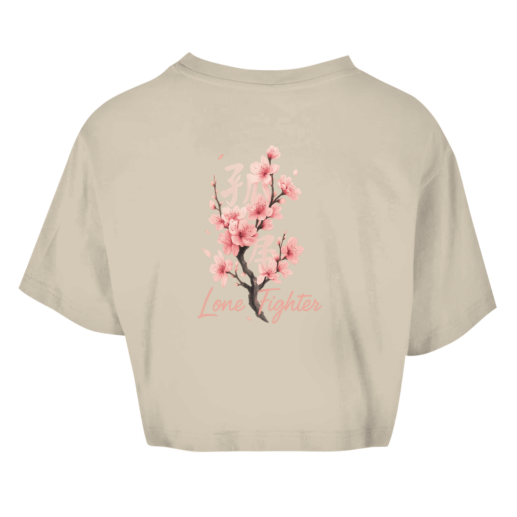 Damen Oversize Crop Top Cherry Blossom