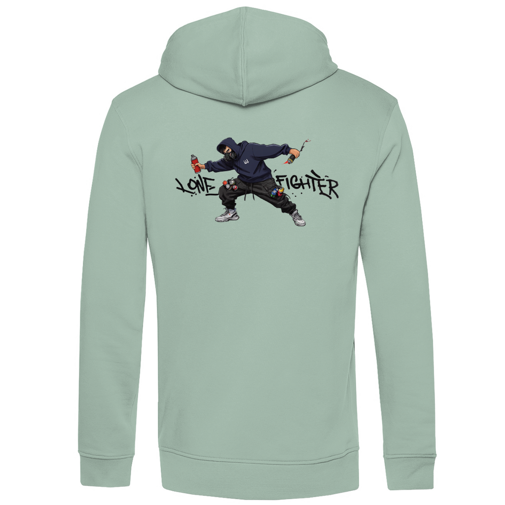 Herren Premium Bio Hoodie Spray Alone, Fight Alone
