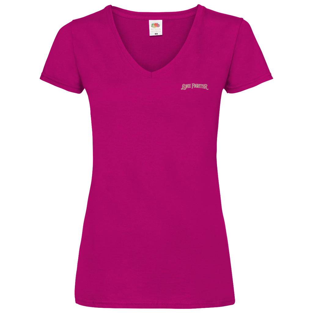 Damen Basic V-Neck T-Shirt Cherry Blossom