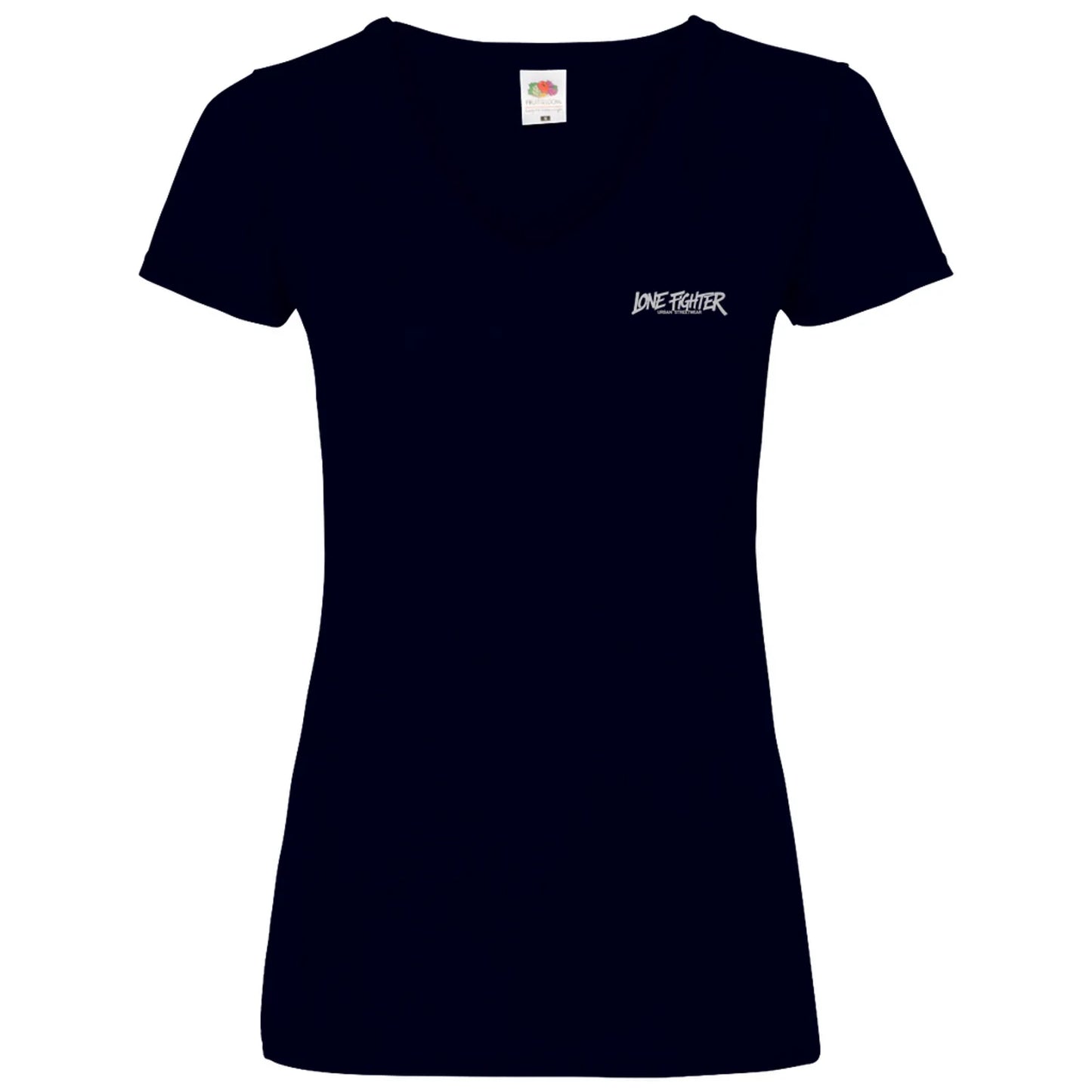 Damen Basic V-Neck T-Shirt Spray Alone, Fight Alone