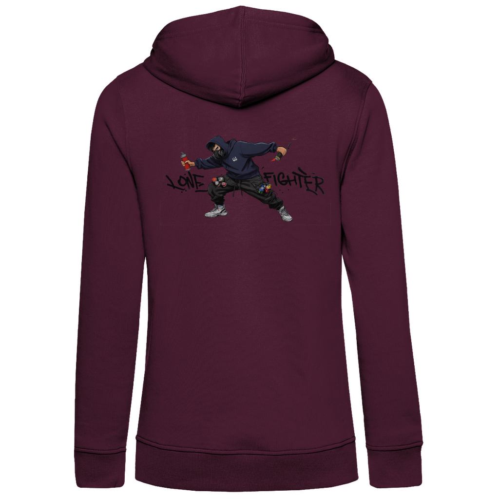 Damen Premium Bio Hoodie Spray Alone, Fight Alone