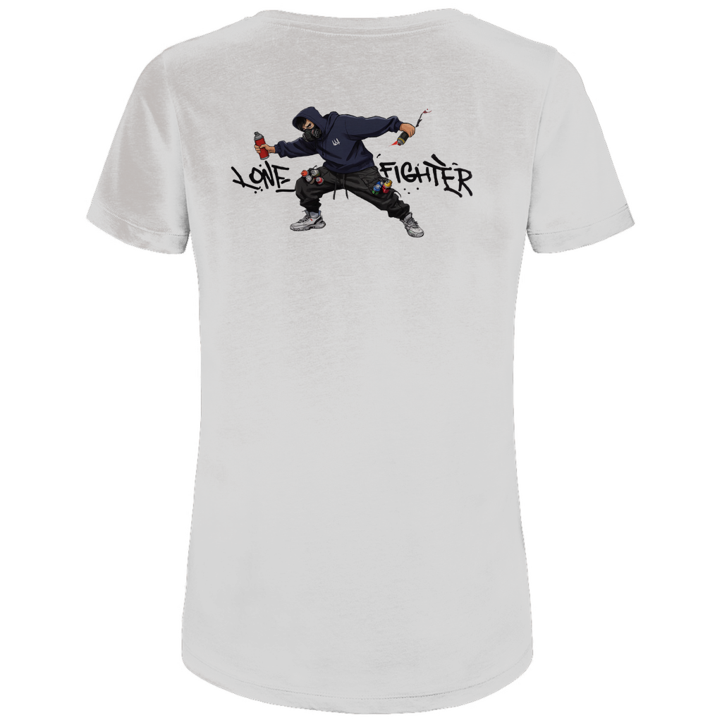 Damen Premium Bio T-Shirt Spray Alone, Fight Alone