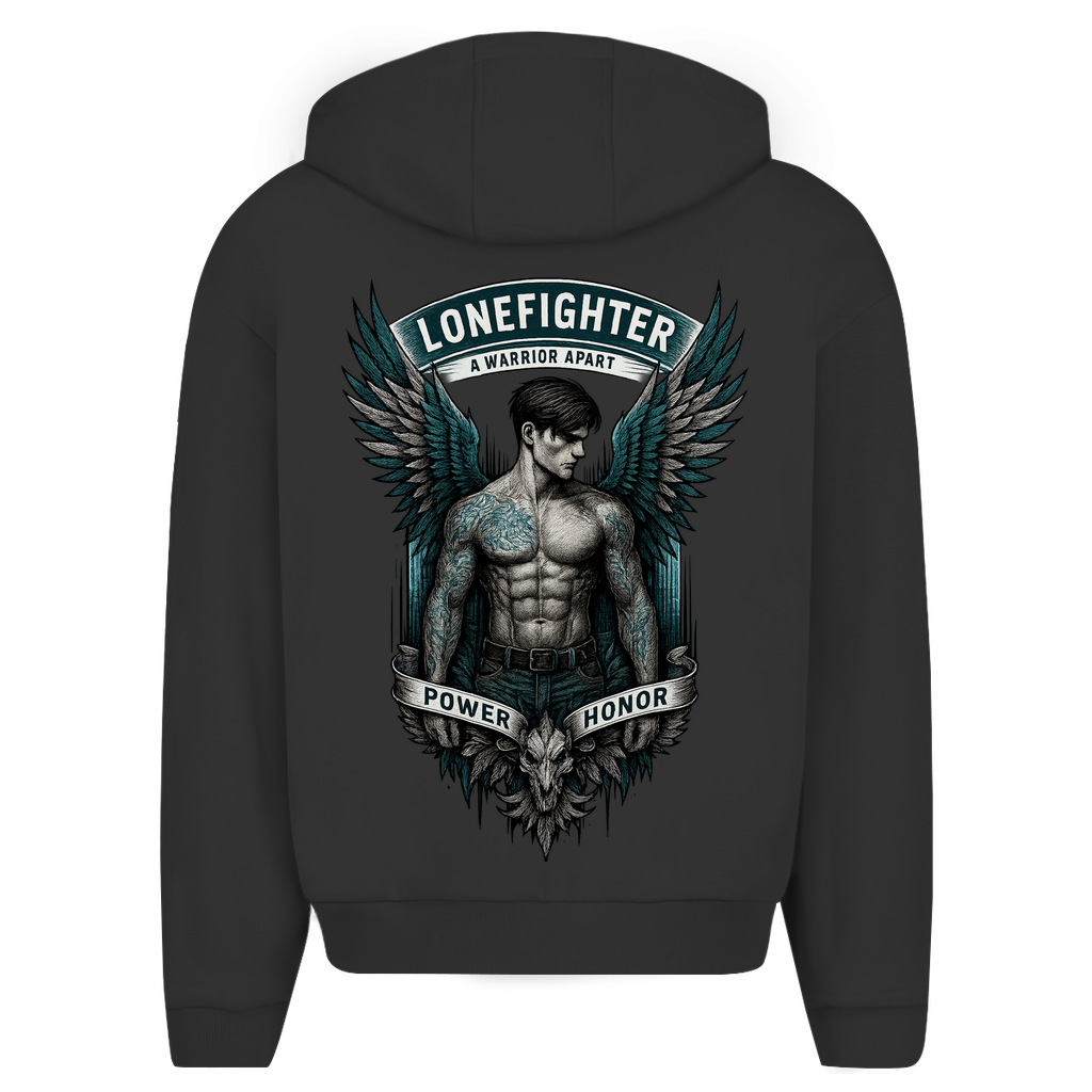 Herren Oversize Zipper Hoodie Warrior Soul