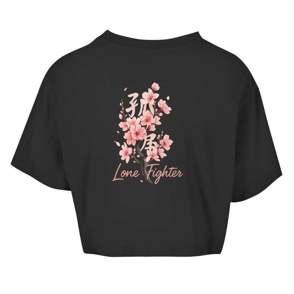 Damen Oversize Crop Top Cherry Blossom