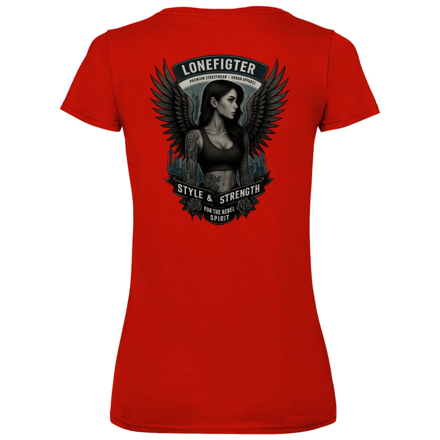 Damen Basic V-Neck T-Shirt Warrior Soul