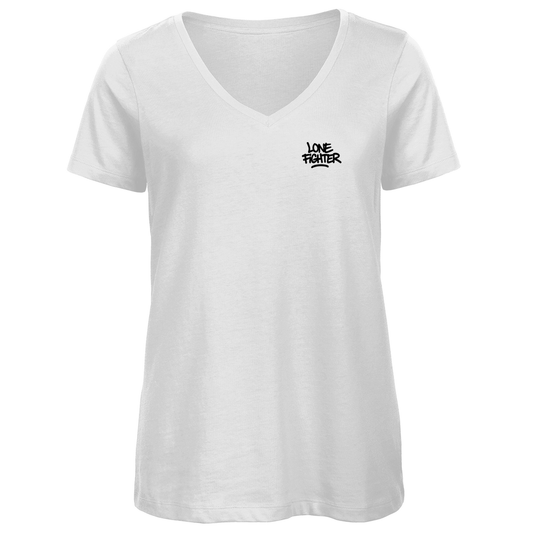 Damen Premium Bio V-Neck T-Shirt Tag Type