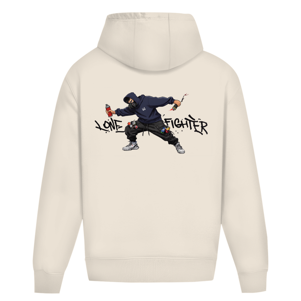 Oversize Hoodie Ohne Kordel Spray Alone, Fight Alone