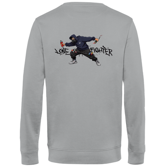 Herren Premium Bio Sweatshirt Spray Alone, Fight Alone