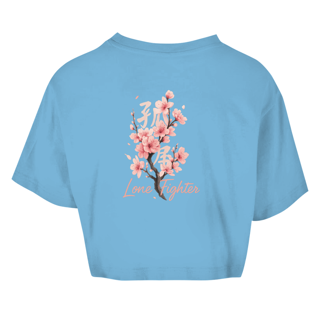 Damen Oversize Crop Top Cherry Blossom