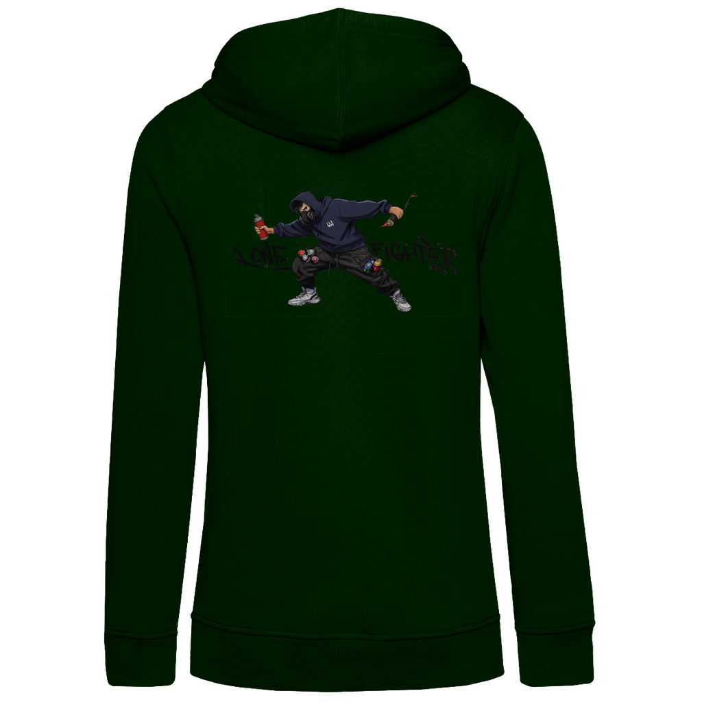 Damen Premium Bio Hoodie Spray Alone, Fight Alone