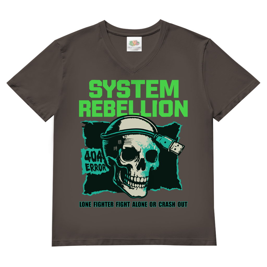 System Rebellion Herren Basic V-Neck T-Shirt