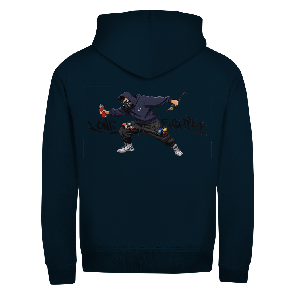 Herren Zipper Hoodie Spray Alone, Fight Alone