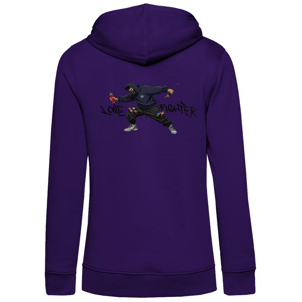 Damen Premium Bio Hoodie Spray Alone, Fight Alone