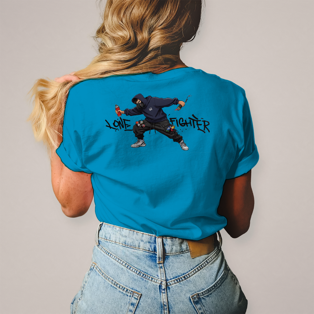 Damen T-Shirt Spray Alone, Fight Alone