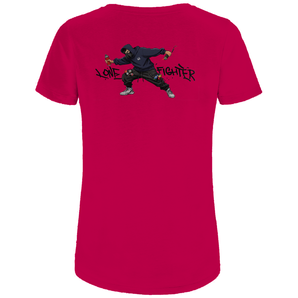 Damen Premium Bio T-Shirt Spray Alone, Fight Alone