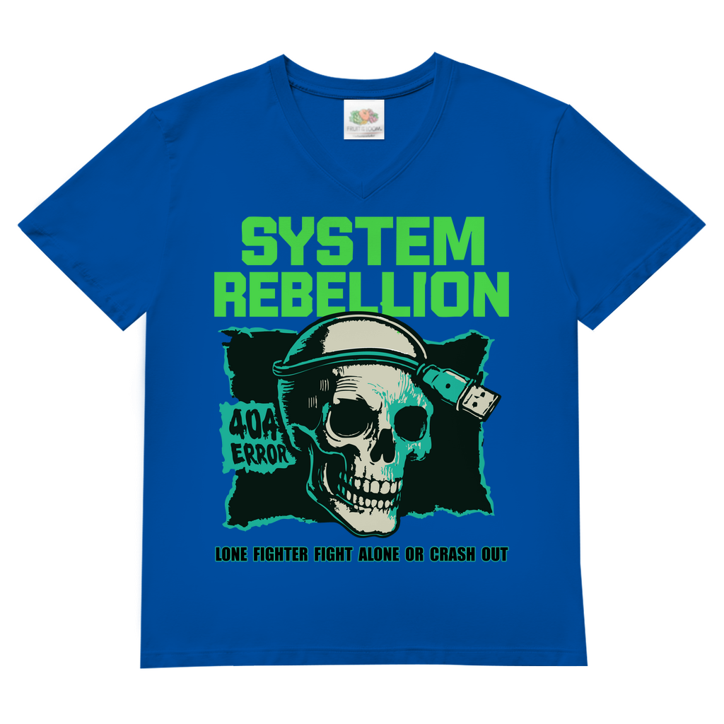 System Rebellion Herren Basic V-Neck T-Shirt