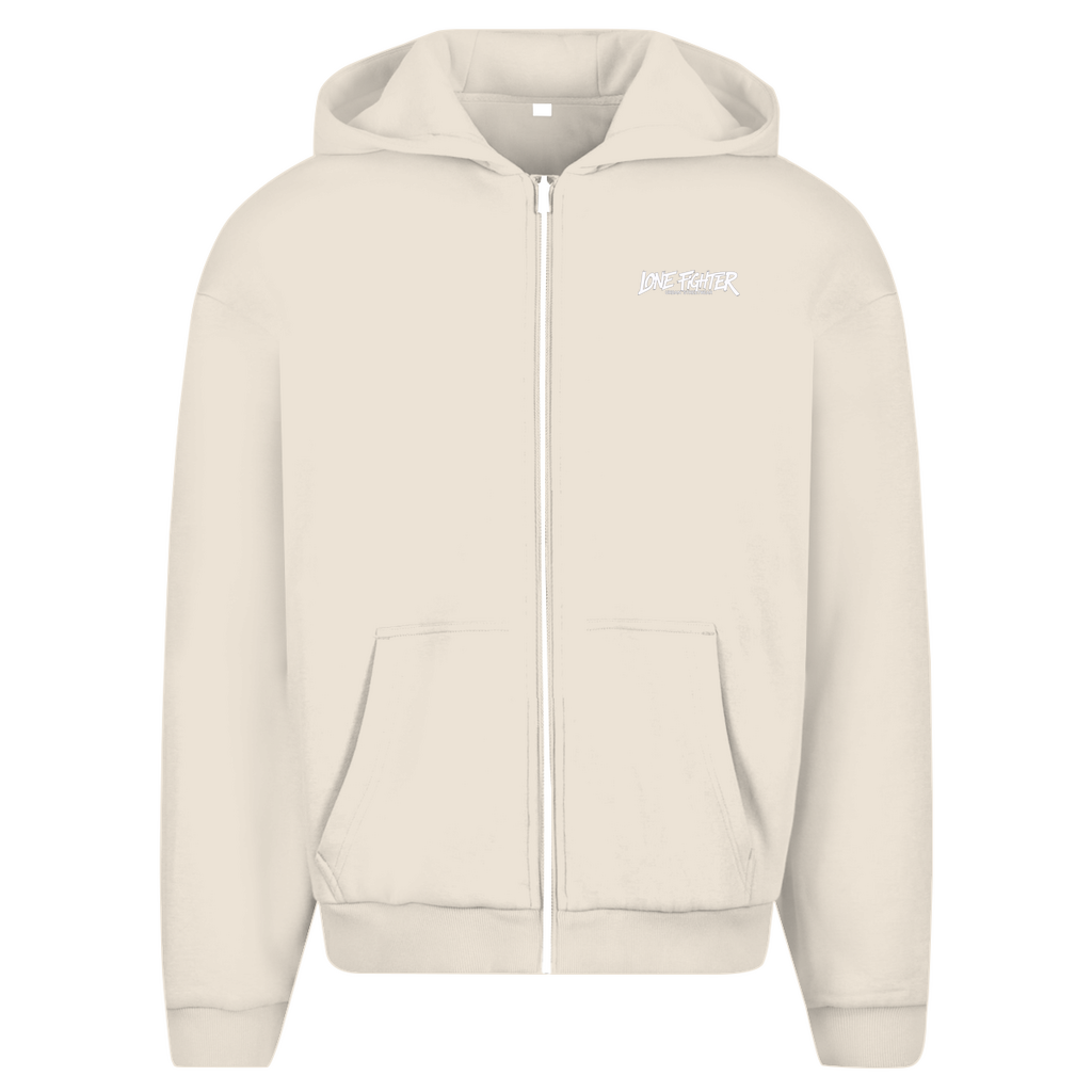 Herren Oversize Zipper Hoodie Spray Alone, Fight Alone