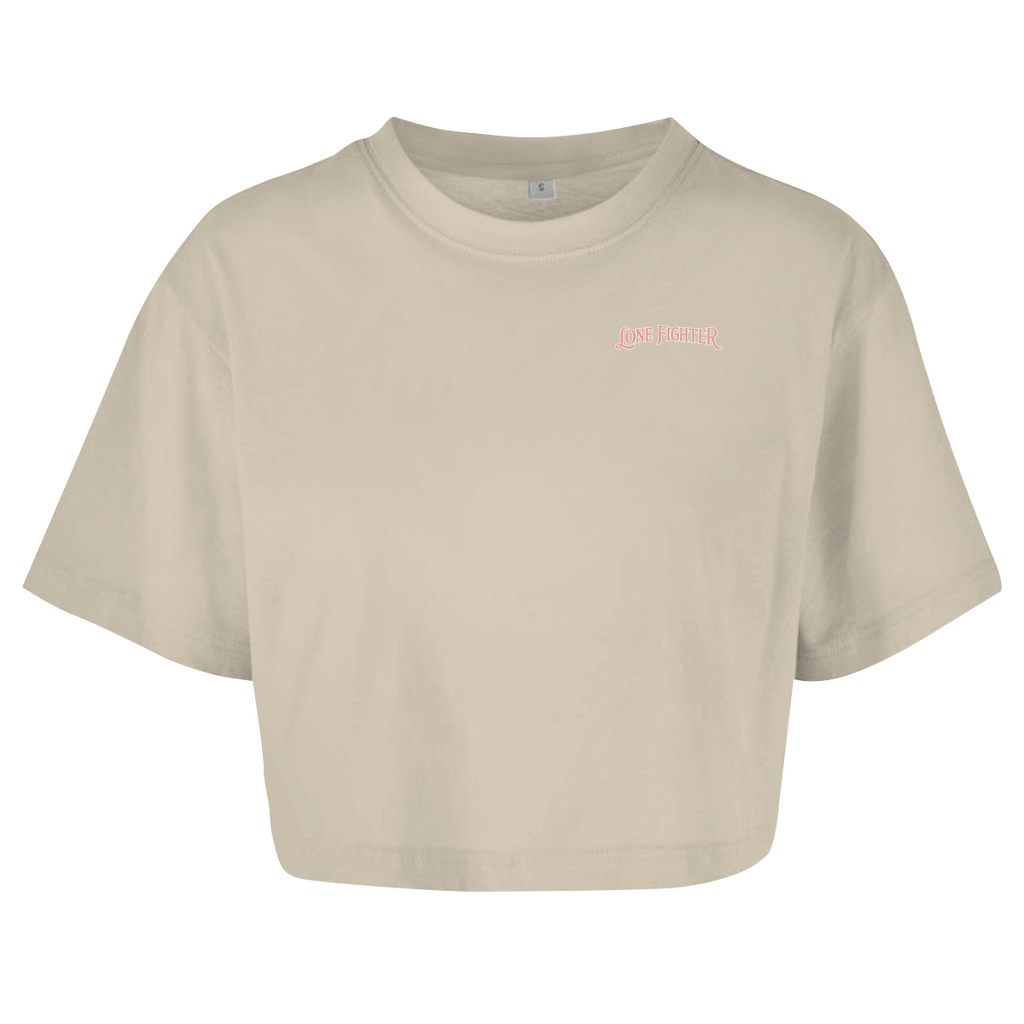 Damen Oversize Crop Top Cherry Blossom