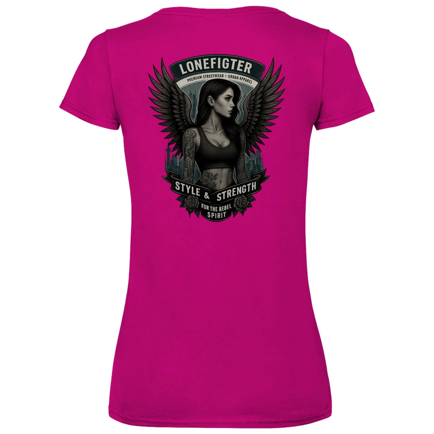 Damen Basic V-Neck T-Shirt Warrior Soul