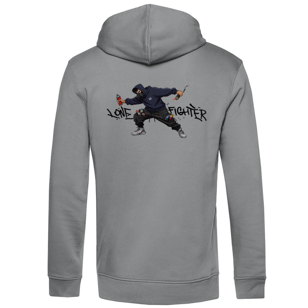 Herren Premium Bio Hoodie Spray Alone, Fight Alone