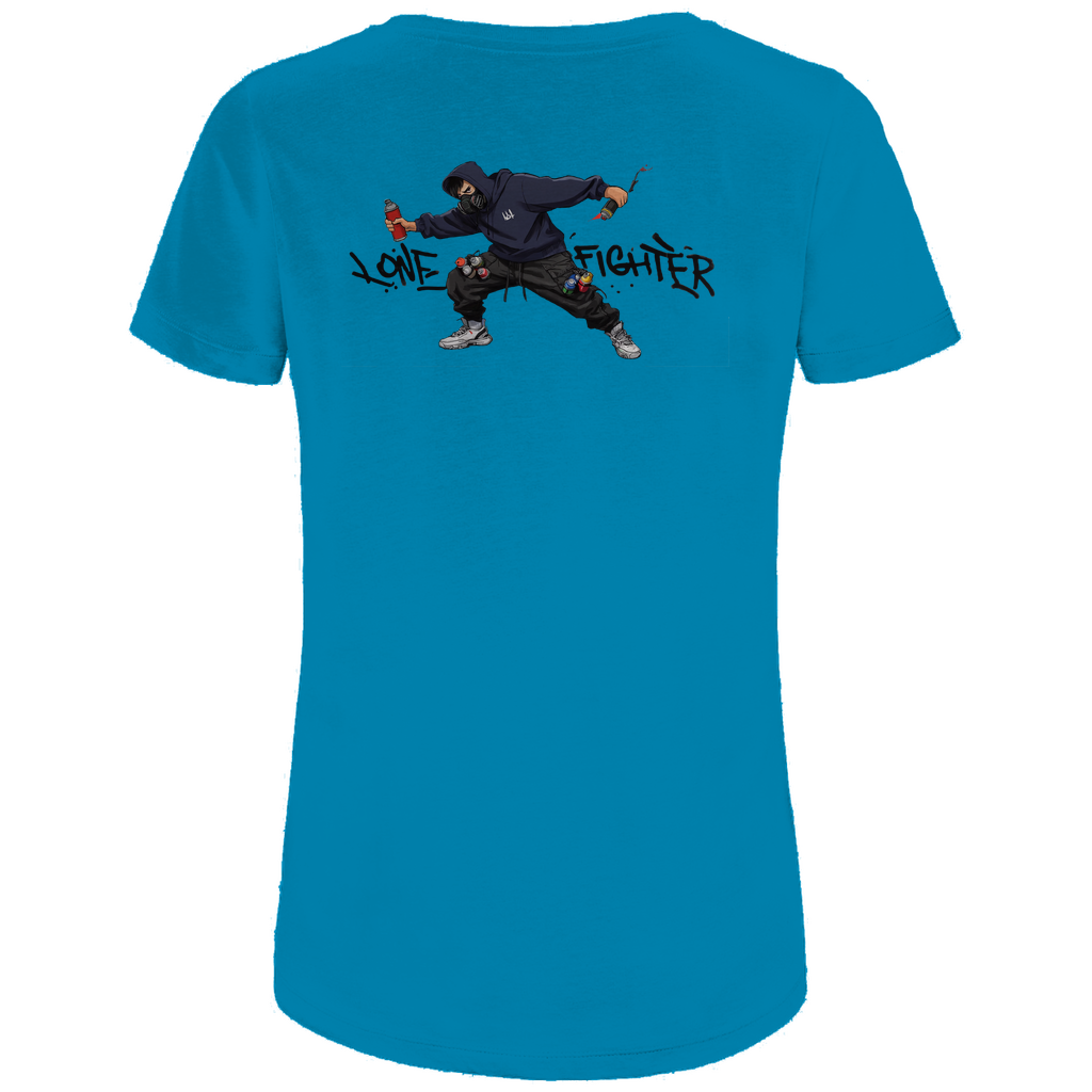 Damen Premium Bio T-Shirt Spray Alone, Fight Alone