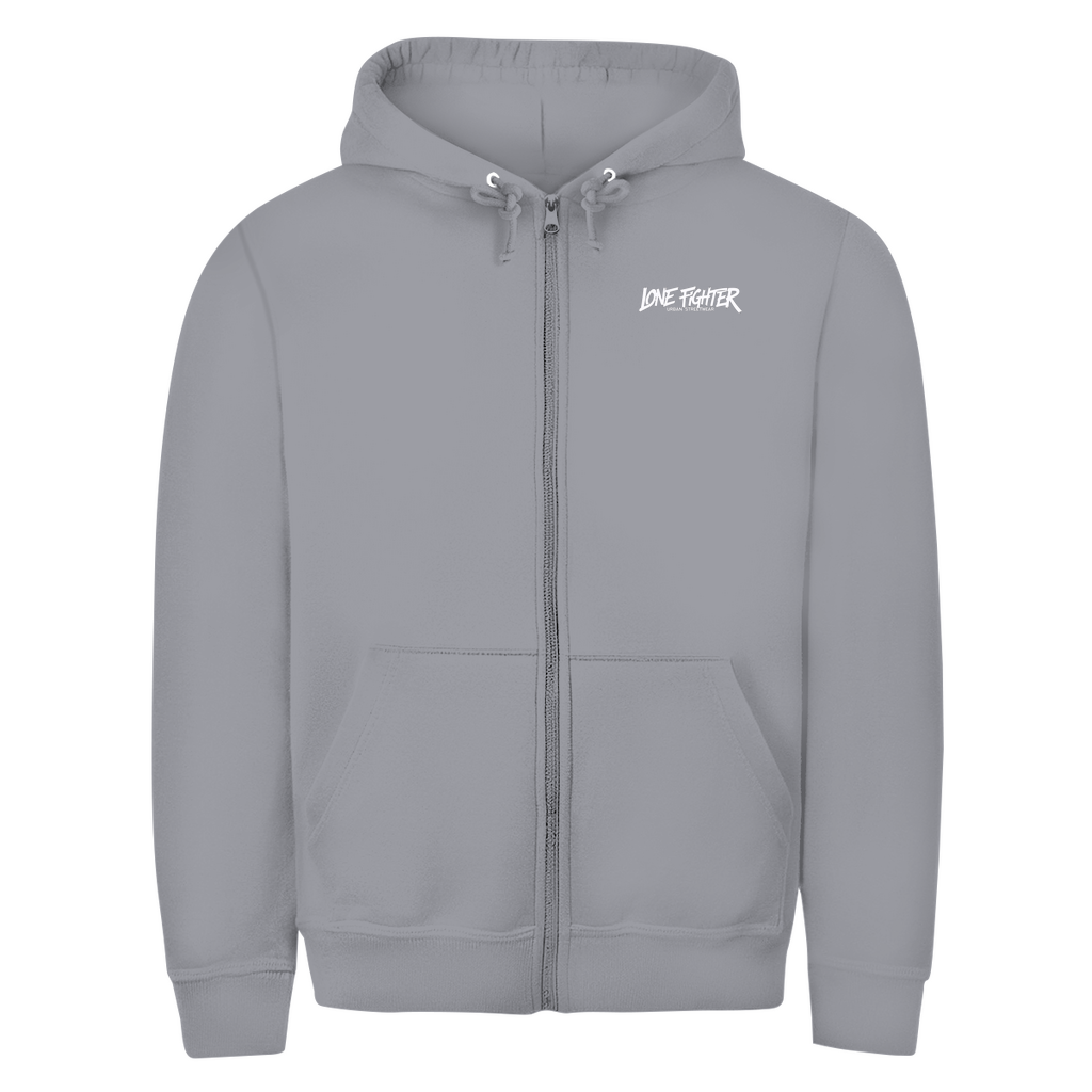 Herren Zipper Hoodie Spray Alone, Fight Alone