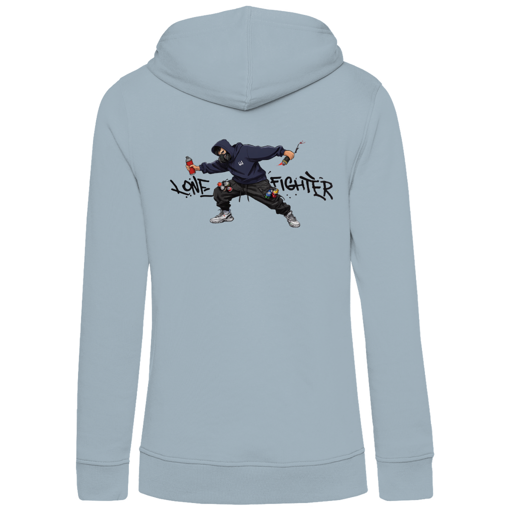 Damen Premium Bio Hoodie Spray Alone, Fight Alone