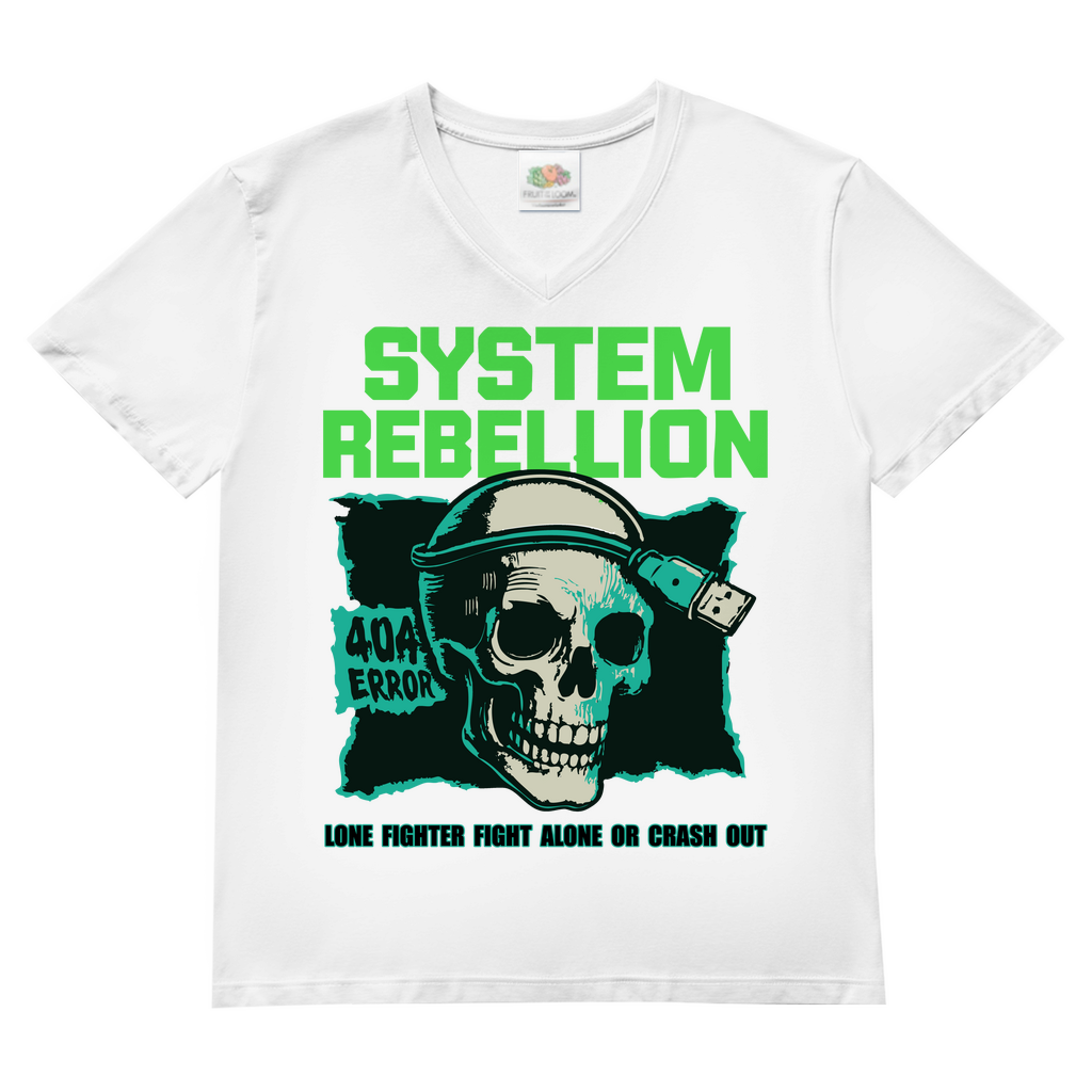 System Rebellion Herren Basic V-Neck T-Shirt