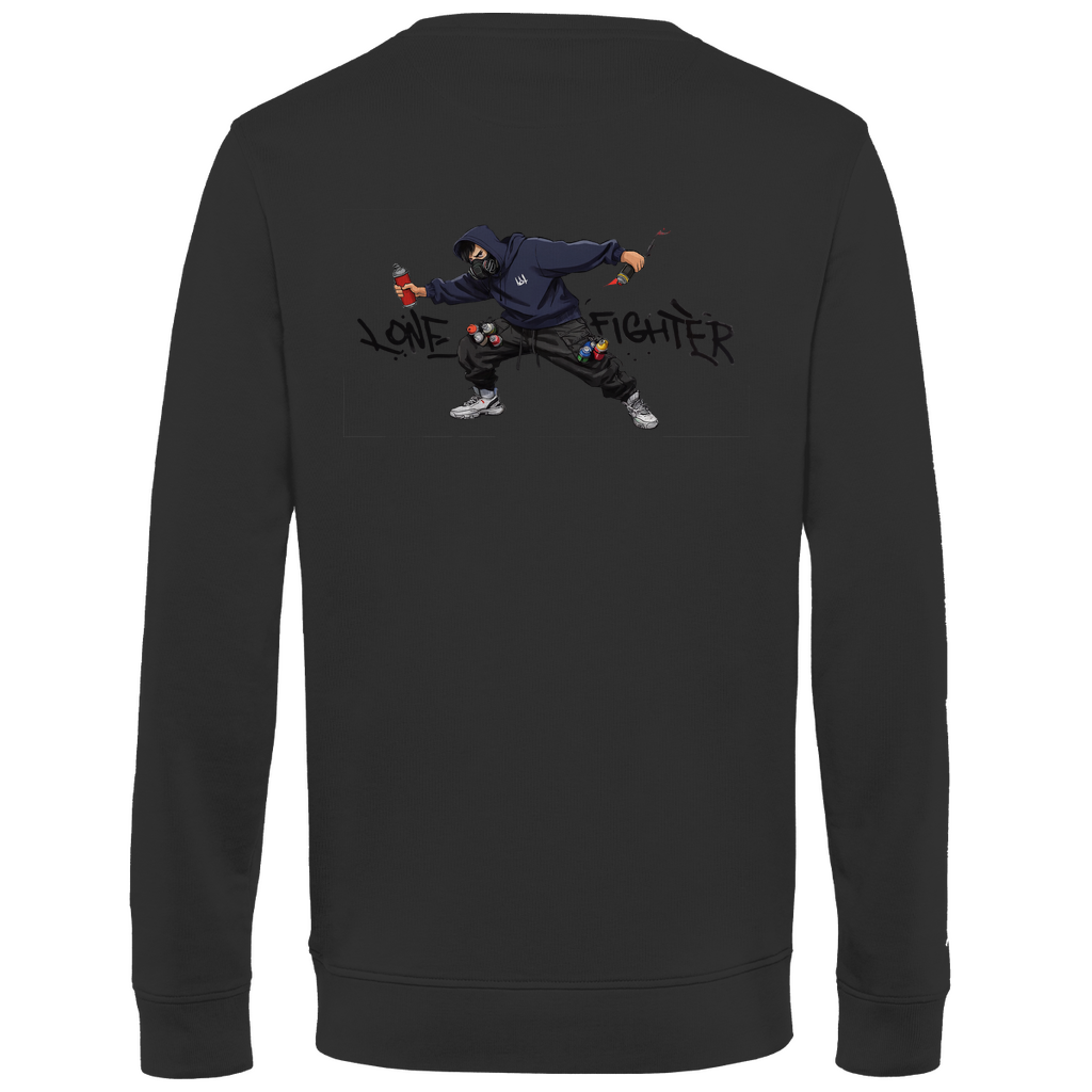 Herren Premium Bio Sweatshirt Spray Alone, Fight Alone