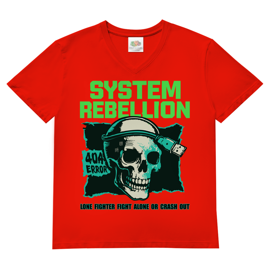 System Rebellion Herren Basic V-Neck T-Shirt