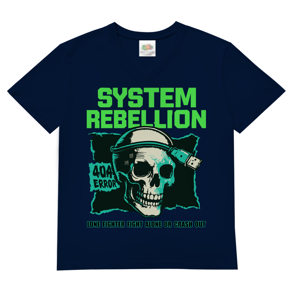 System Rebellion Herren Basic V-Neck T-Shirt