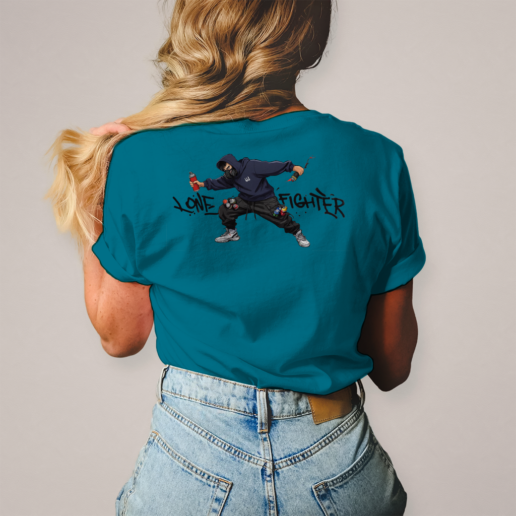 Damen T-Shirt Spray Alone, Fight Alone