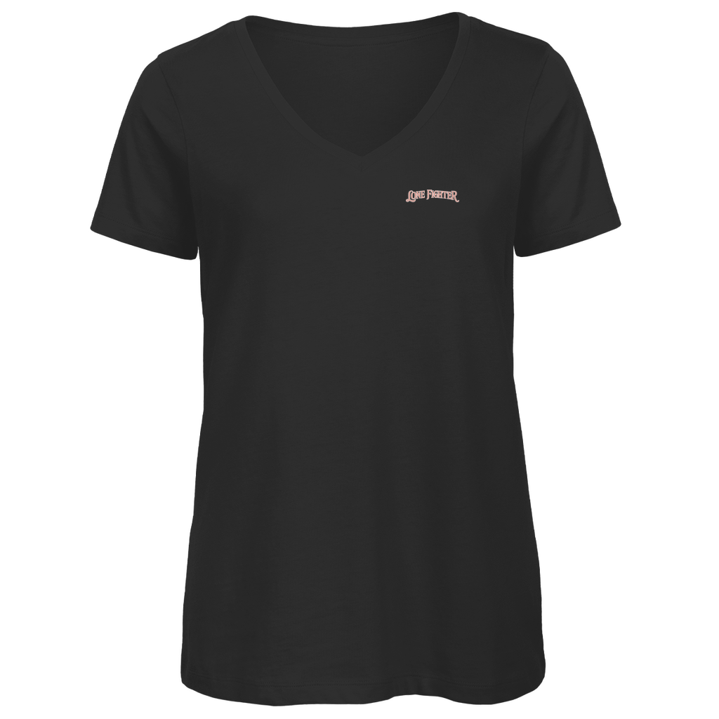 Damen Premium Bio V-Neck T-Shirt Cherry Blossom