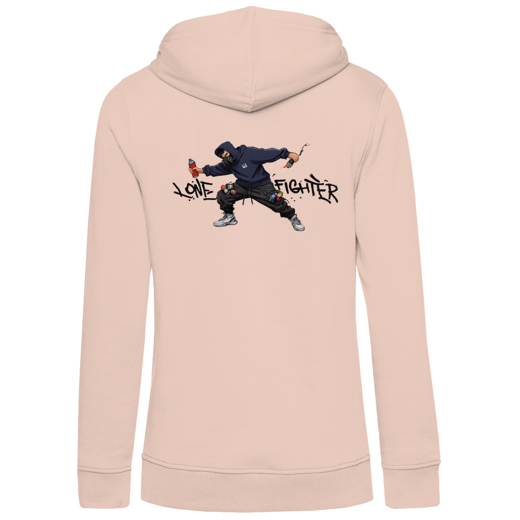 Damen Premium Bio Hoodie Spray Alone, Fight Alone