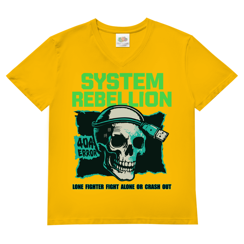 System Rebellion Herren Basic V-Neck T-Shirt