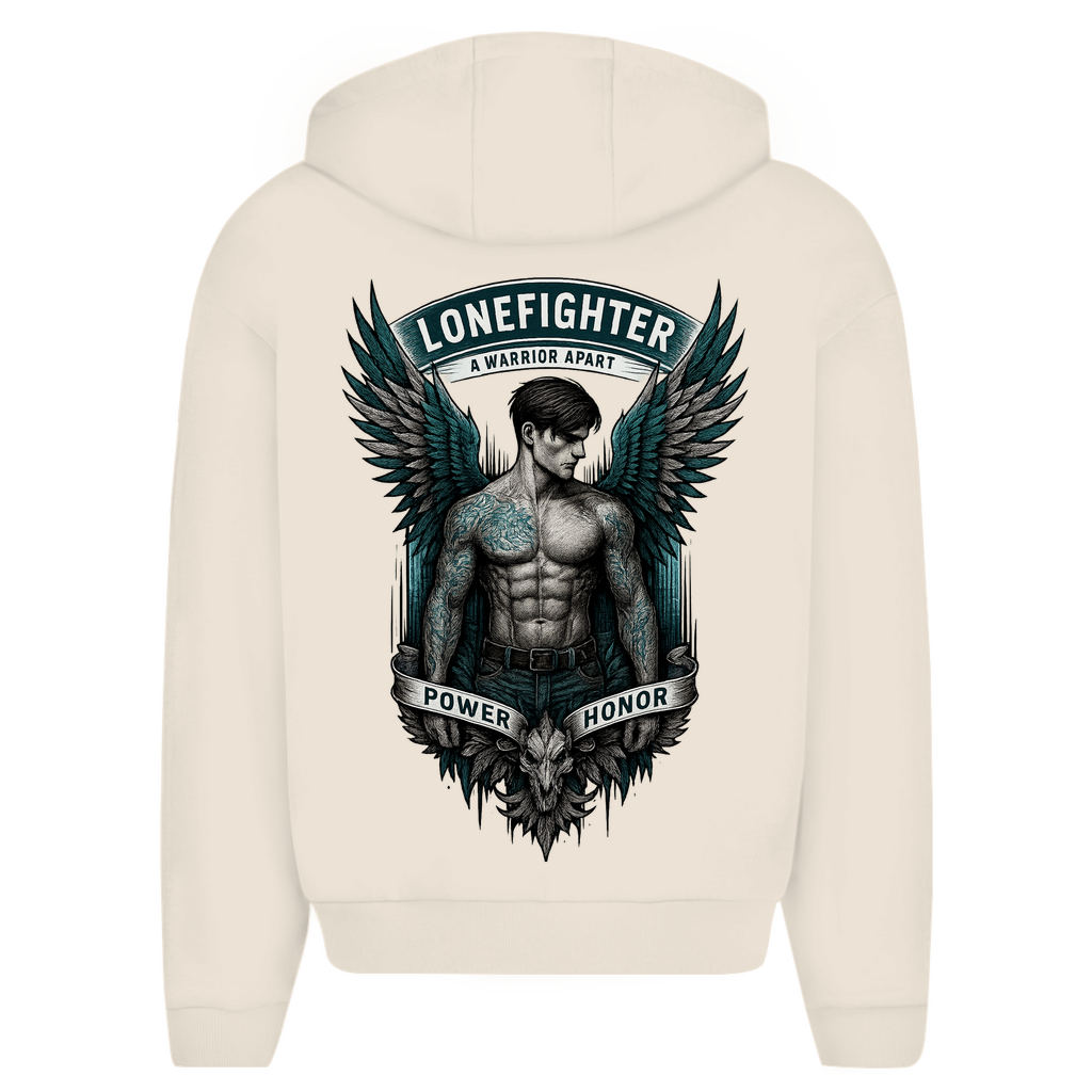 Herren Oversize Zipper Hoodie Warrior Soul