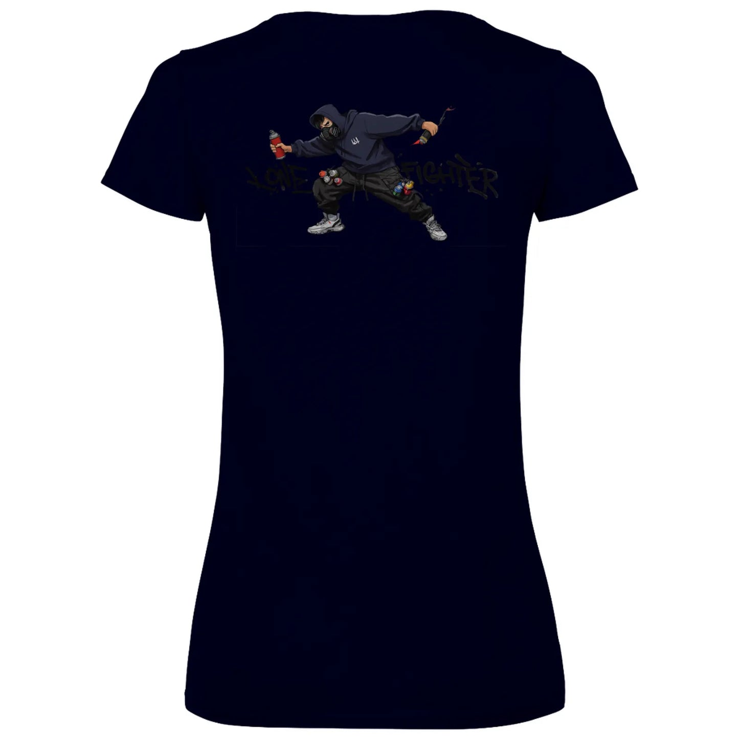 Damen Basic V-Neck T-Shirt Spray Alone, Fight Alone