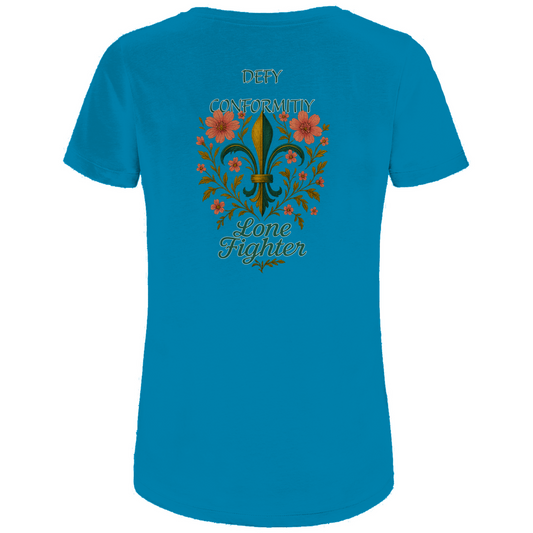 Damen Premium Bio T-Shirt Fleur de lis