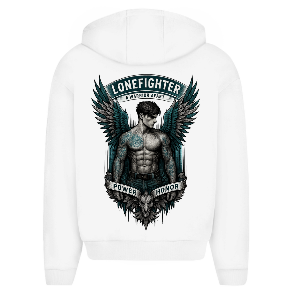 Herren Oversize Zipper Hoodie Warrior Soul