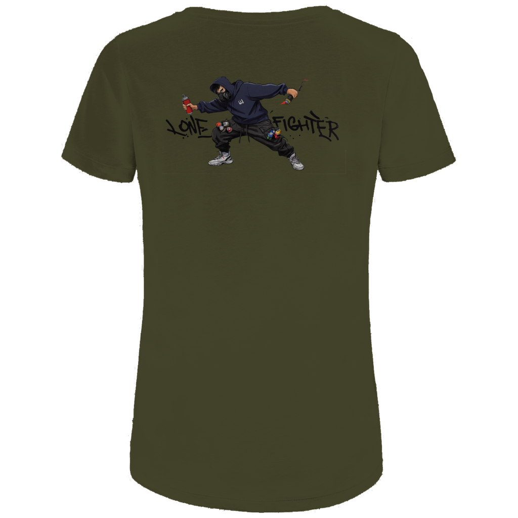 Damen Premium Bio T-Shirt Spray Alone, Fight Alone