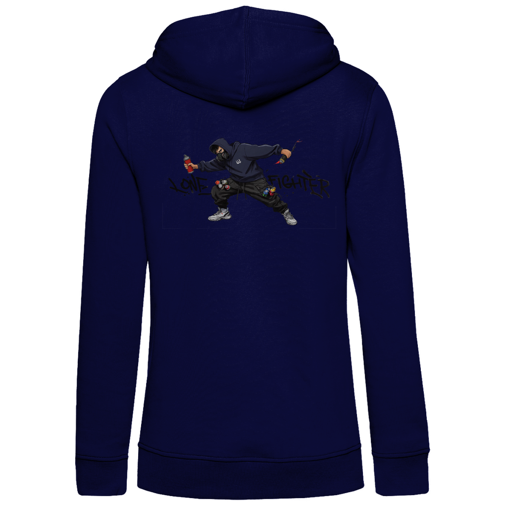 Damen Premium Bio Hoodie Spray Alone, Fight Alone