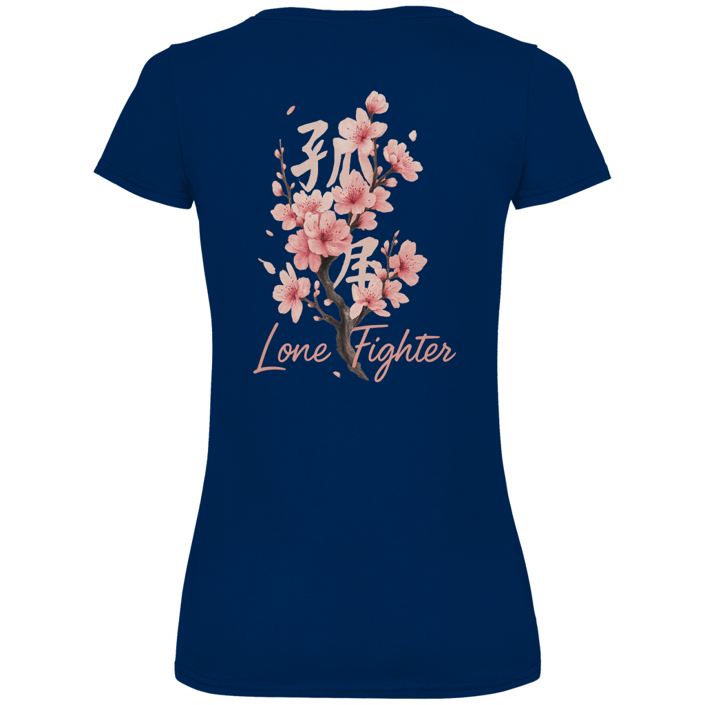 Damen Premium Bio V-Neck T-Shirt Cherry Blossom