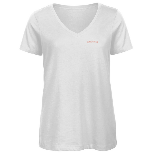 Damen Premium Bio V-Neck T-Shirt Cherry Blossom