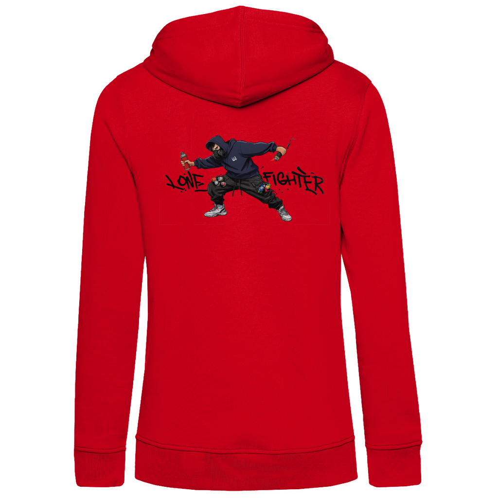 Damen Premium Bio Hoodie Spray Alone, Fight Alone
