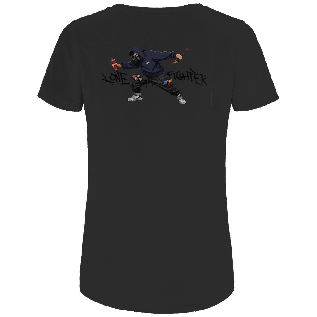 Damen Premium Bio T-Shirt Spray Alone, Fight Alone